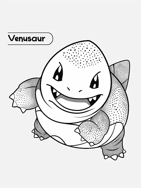 Cheerful Venusaur Coloring Page - 1