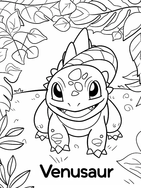 Cheerful Venusaur Coloring Page - 2