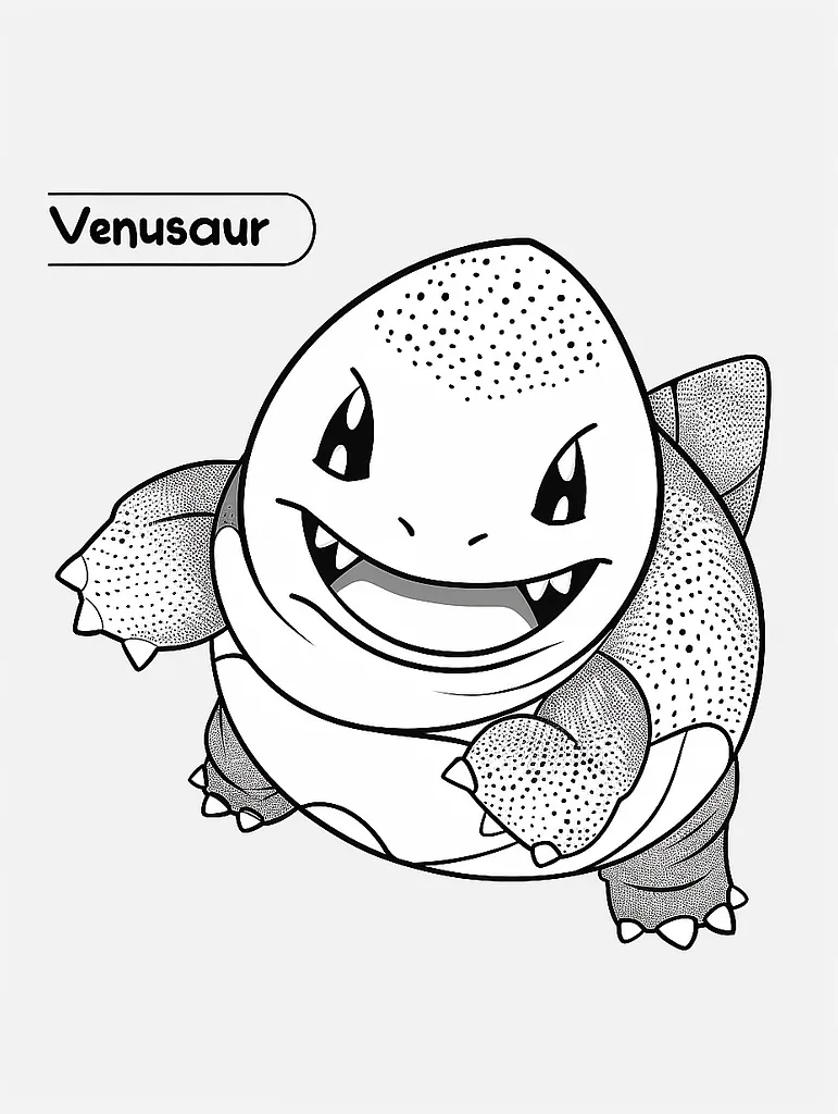 Cheerful Venusaur Coloring Page 2