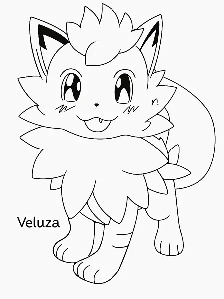 Playful Veluza Pokemon Coloring Page - 1