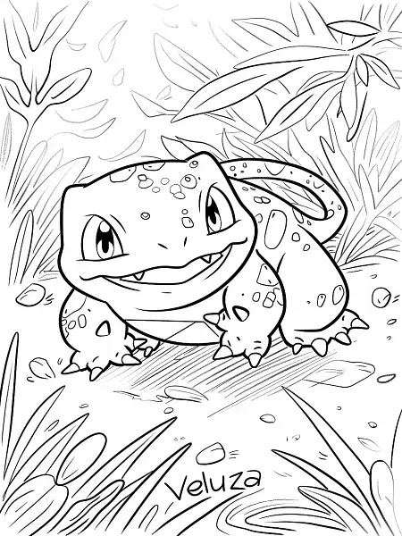 Playful Veluza Pokemon Coloring Page - 2