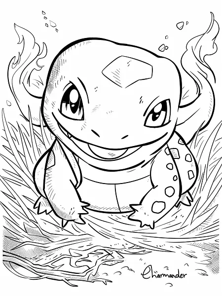 Playful Charmander Coloring Page - 3