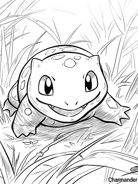 Playful Charmander Coloring Page - 0