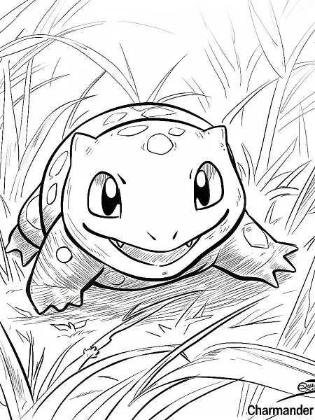 Playful Charmander Coloring Page