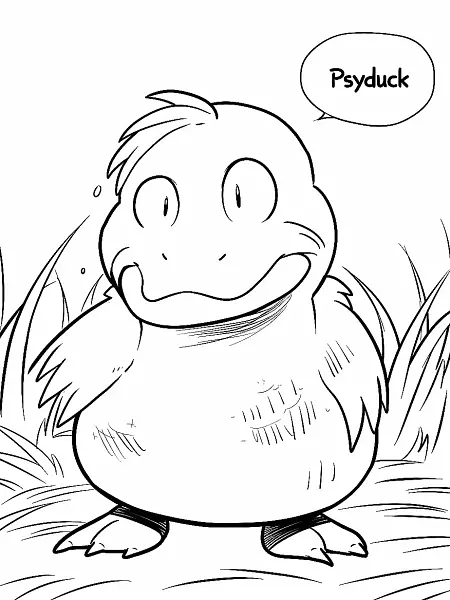 Confused Psyduck Coloring Page - 0