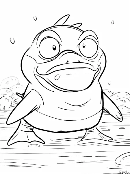 Confused Psyduck Coloring Page - 2