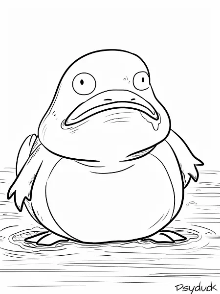 Confused Psyduck Coloring Page - 3