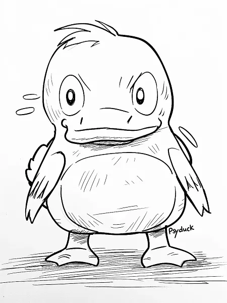 Confused Psyduck Coloring Page - 1