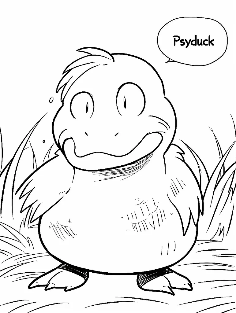 Confused Psyduck Coloring Page