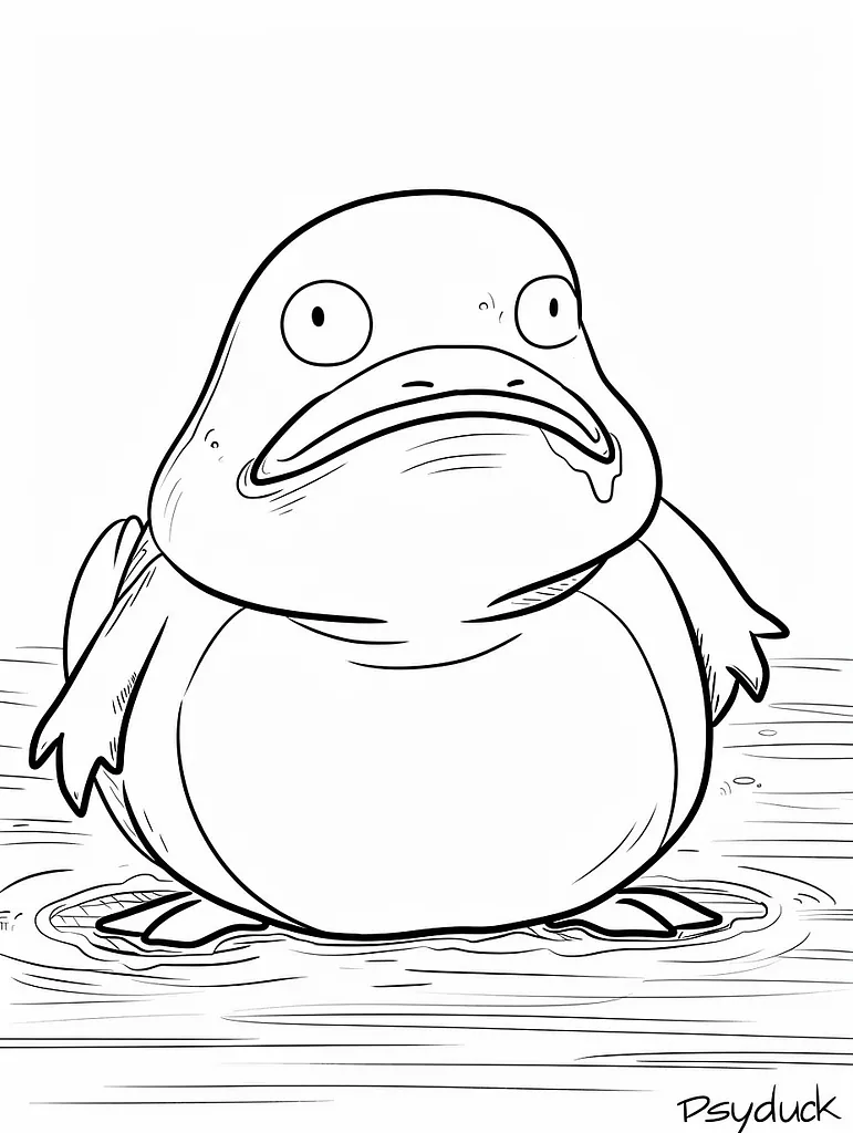 Confused Psyduck Coloring Page 4