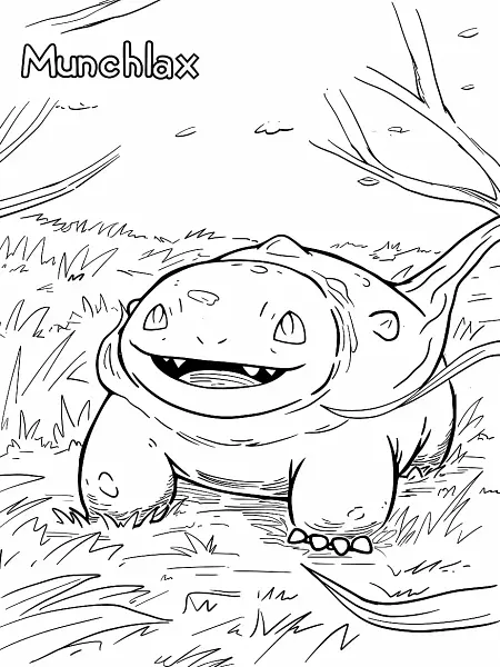 Playful Munchlax Coloring Page - 2