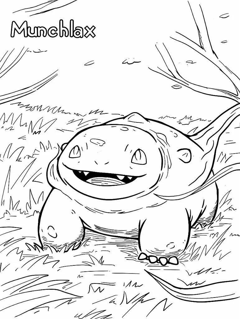 Playful Munchlax Coloring Page 3