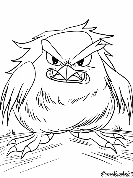 Fierce Corviknight Coloring Page - 3