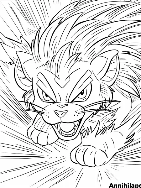 Fierce Annihilape Pokemon Coloring Page - 3