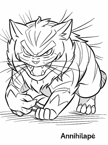 Fierce Annihilape Pokemon Coloring Page - 0