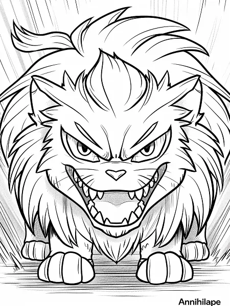 Fierce Annihilape Pokemon Coloring Page - 2