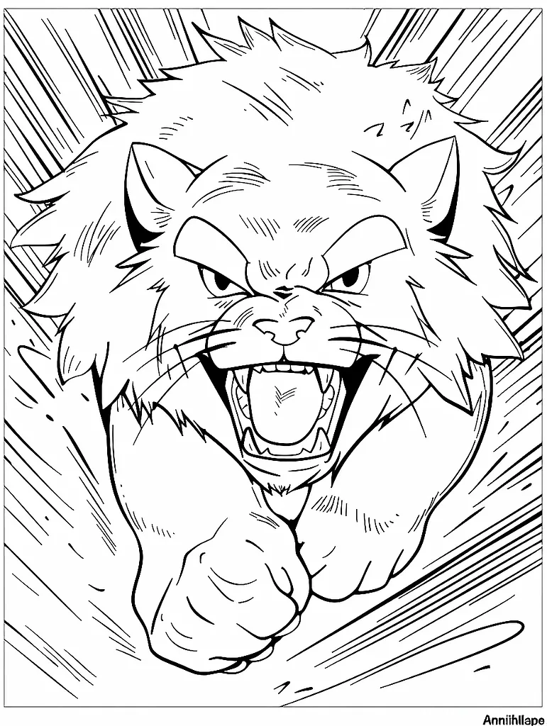 Fierce Annihilape Pokemon Coloring Page 2