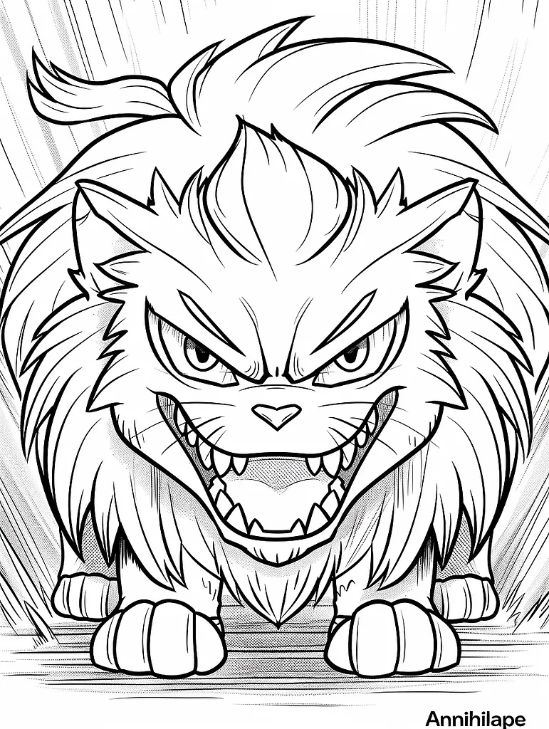 Fierce Annihilape Pokemon Coloring Page 3