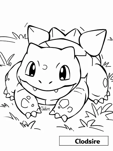 Playful Clodsire Pokemon Coloring Page - 3