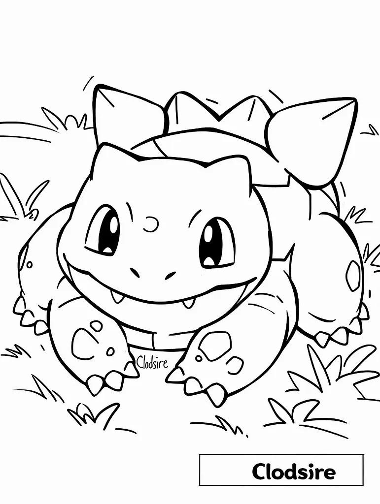 Playful Clodsire Pokemon Coloring Page 4