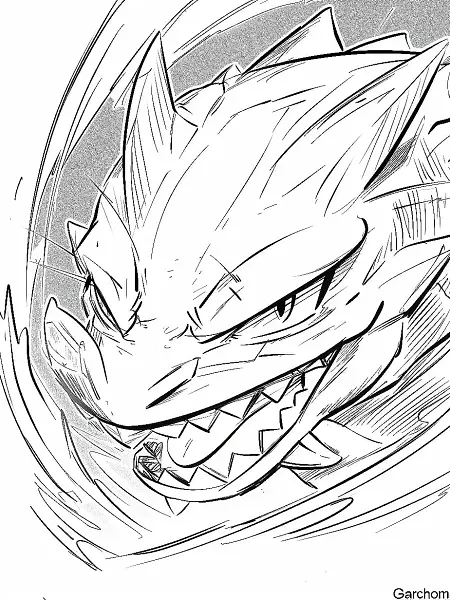 Fierce Garchomp Coloring Page