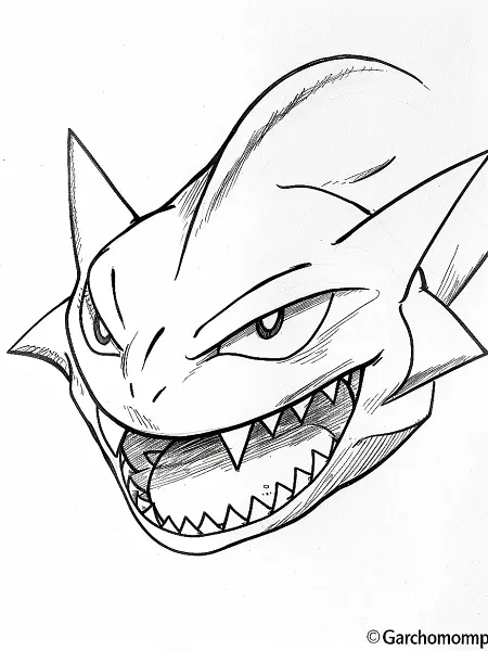 Fierce Garchomp Coloring Page - 2