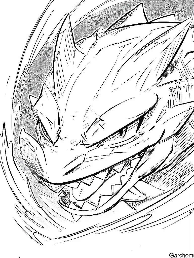 Fierce Garchomp Coloring Page