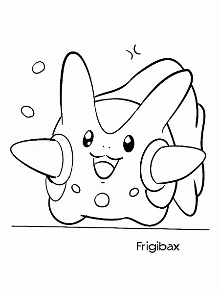 Playful Frigibax Pokemon Coloring Page - 1