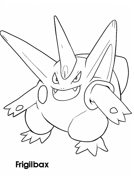 Playful Frigibax Pokemon Coloring Page - 0