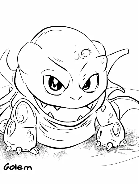 Playful Golem Pokemon Coloring Page - 0