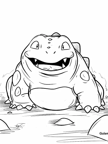 Playful Golem Pokemon Coloring Page - 2