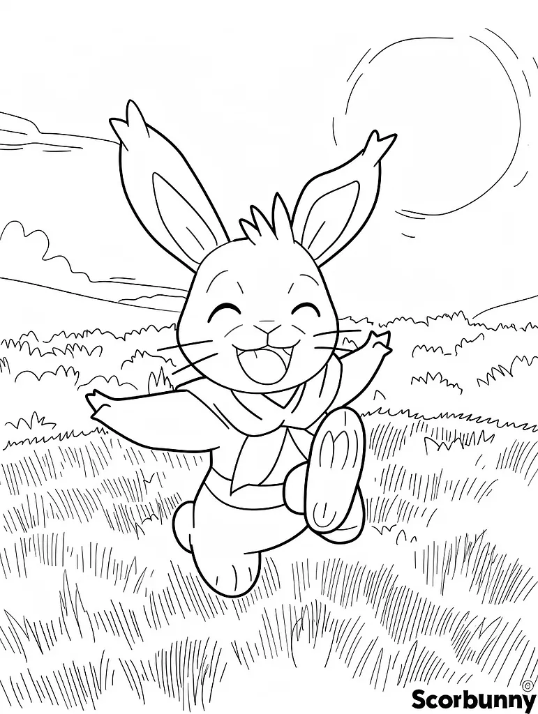 Joyful Scorbunny in a Sunny Meadow 4