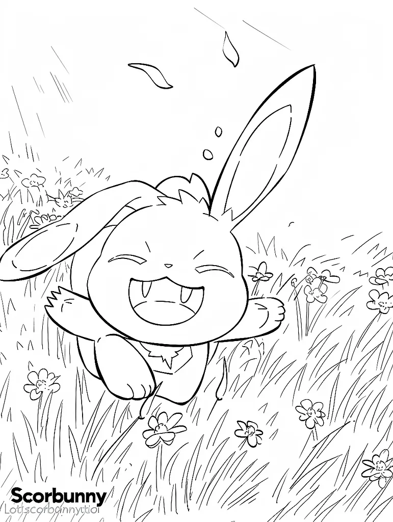 Joyful Scorbunny in a Sunny Meadow 2