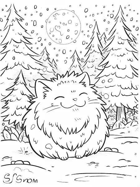 Joyful Snom in a Snowy Forest - 1