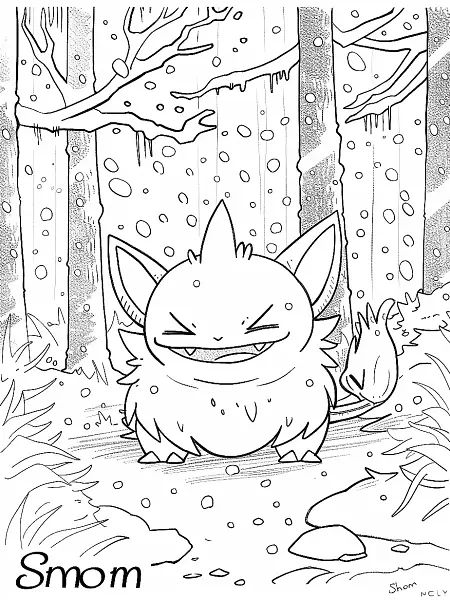 Joyful Snom in a Snowy Forest - 0