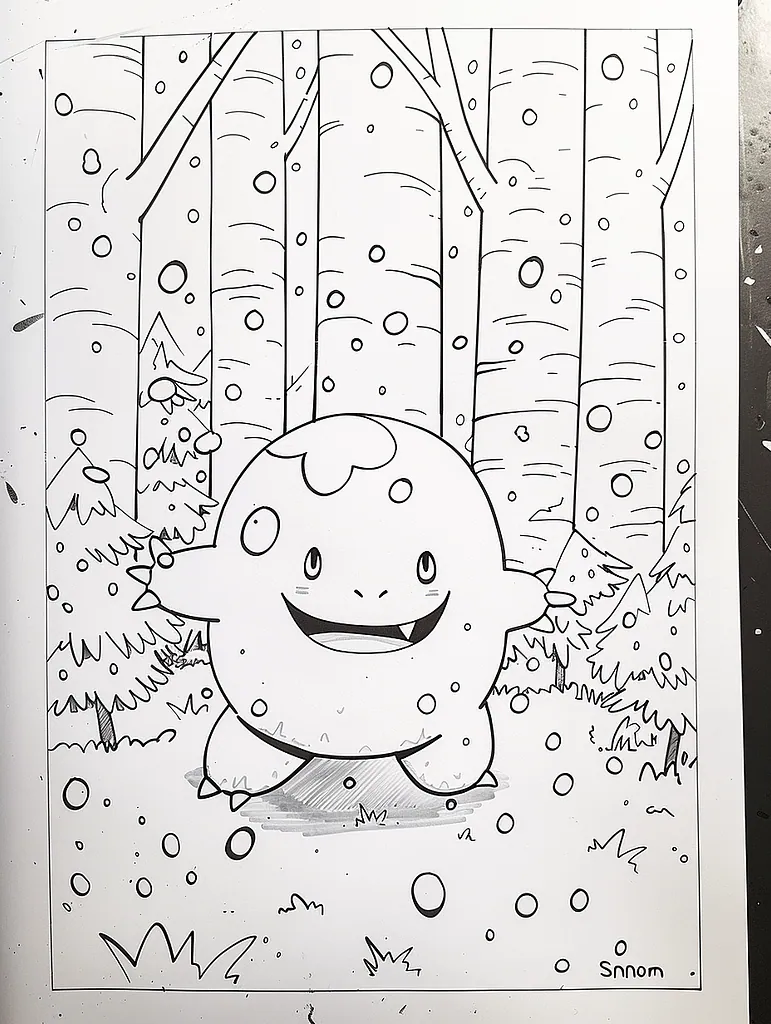 Joyful Snom in a Snowy Forest 4