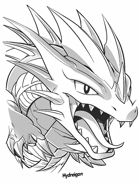 Fierce Hydreigon Coloring Page - 0