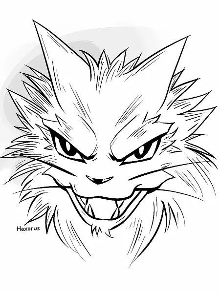 Fierce Haxorus Coloring Page