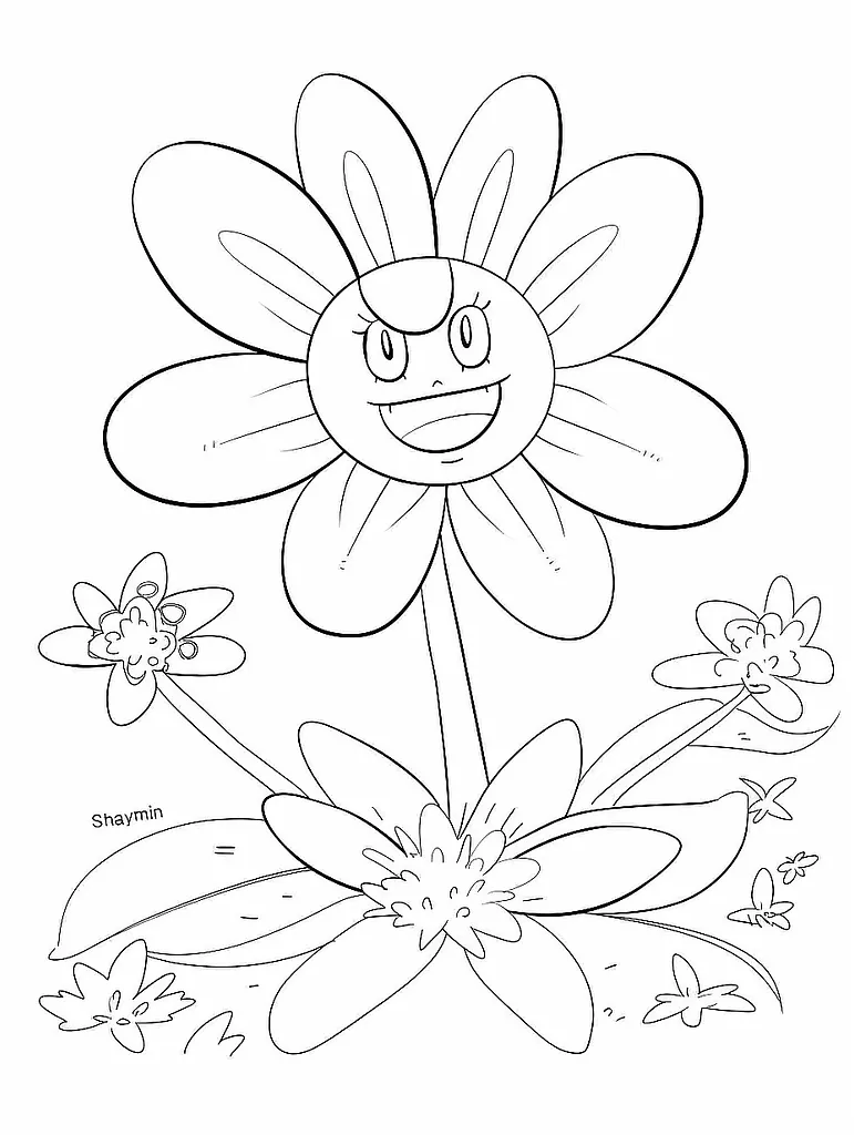 Joyful Shaymin Coloring Page 2