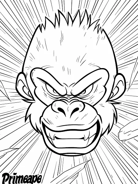 Angry Primeape Pokemon Coloring Page - 2