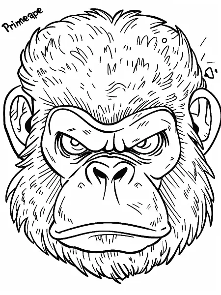 Angry Primeape Pokemon Coloring Page - 0