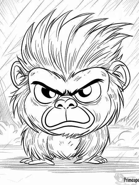 Angry Primeape Pokemon Coloring Page - 1