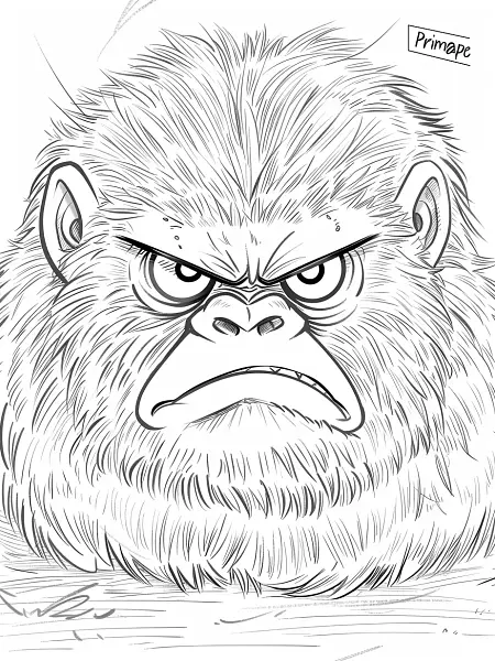 Angry Primeape Pokemon Coloring Page - 3