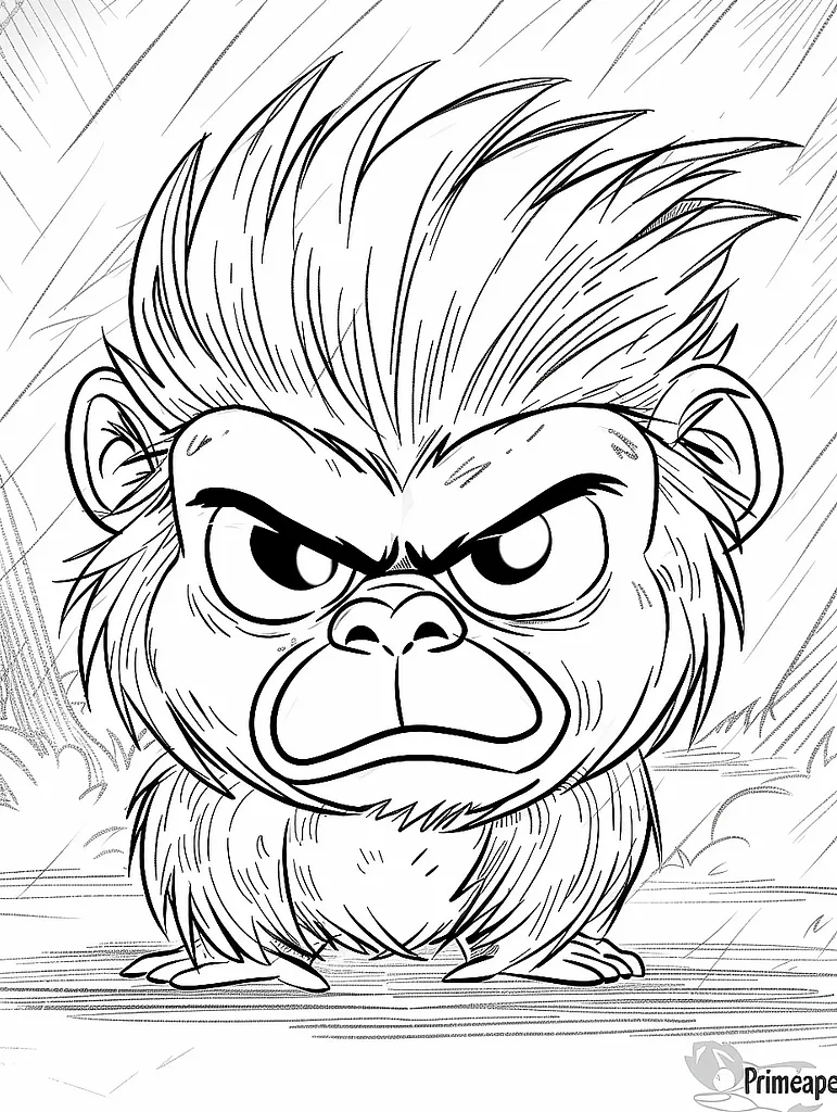 Angry Primeape Pokemon Coloring Page 2