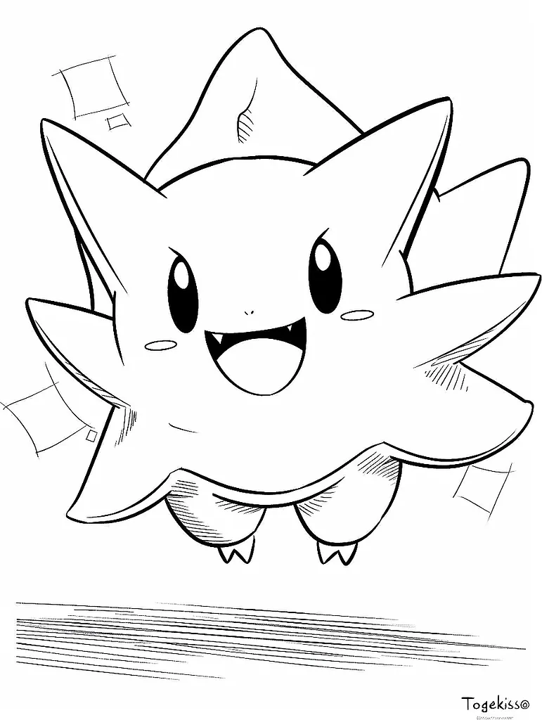 Joyful Togekiss Coloring Page 2