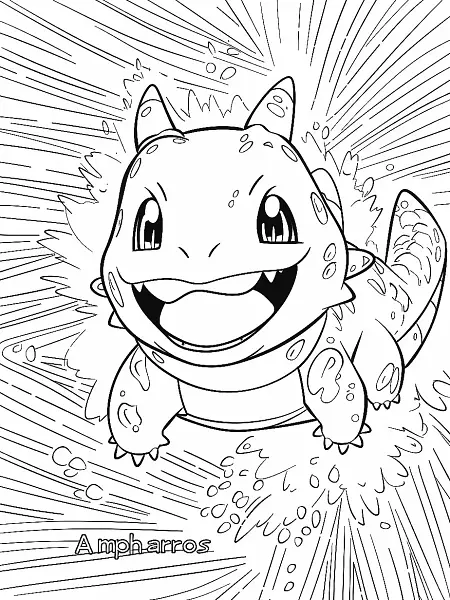 Cheerful Ampharos Coloring Page - 0