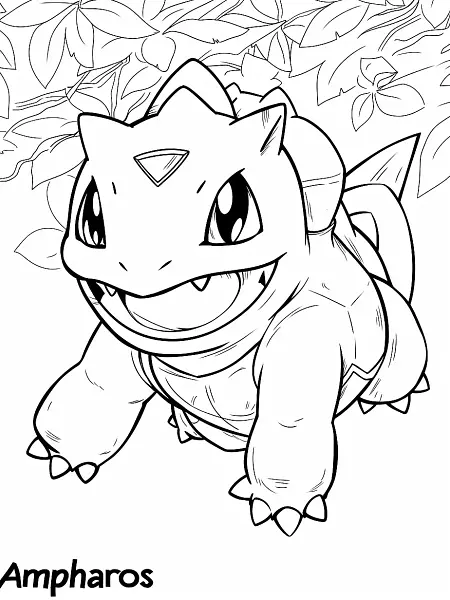 Cheerful Ampharos Coloring Page - 2