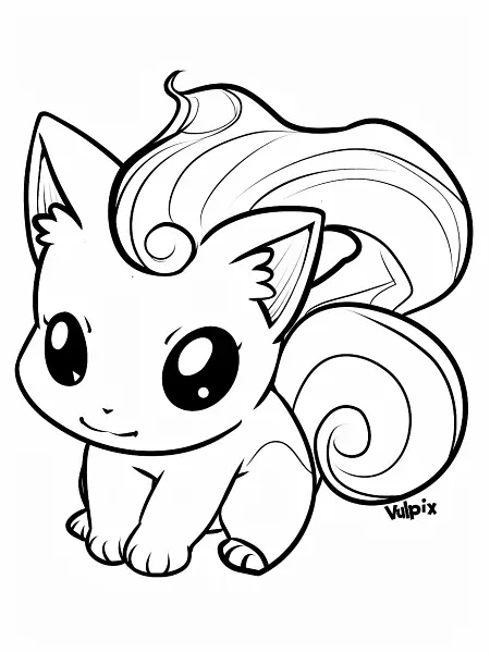 Playful Vulpix Coloring Page - 3