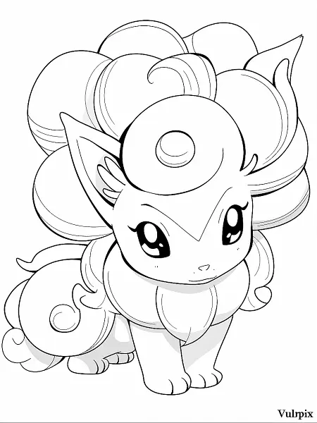 Playful Vulpix Coloring Page - 1