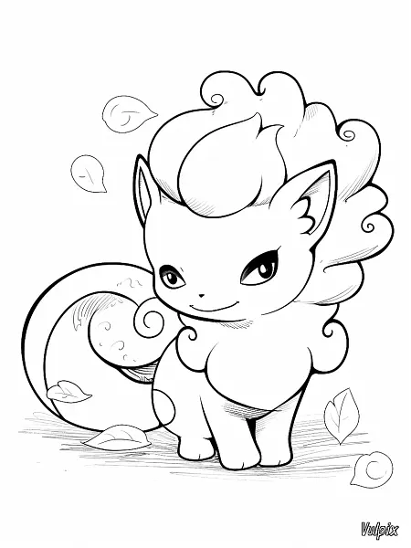 Playful Vulpix Coloring Page - 2